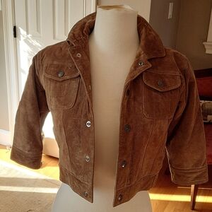 Ralph Lauren Polo Jeans Co. Cropped Suede Leather Jacket XS 4
